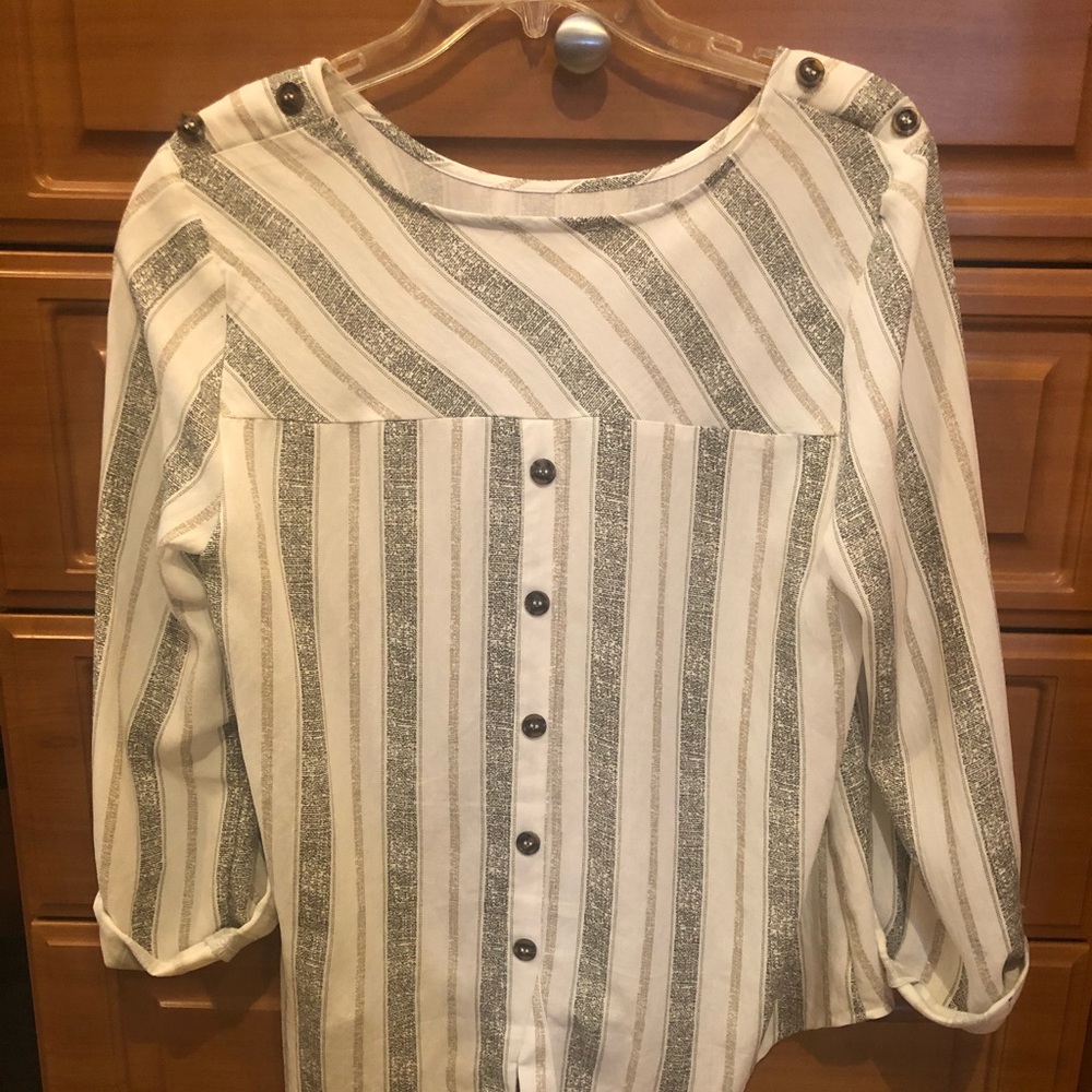 Women’s Grey Striped Blouse